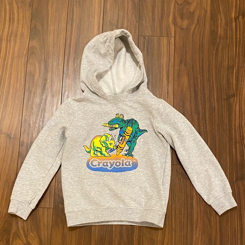 4/$20 Crayola Dinosaur Hoodie Sweatshirt size 6-7